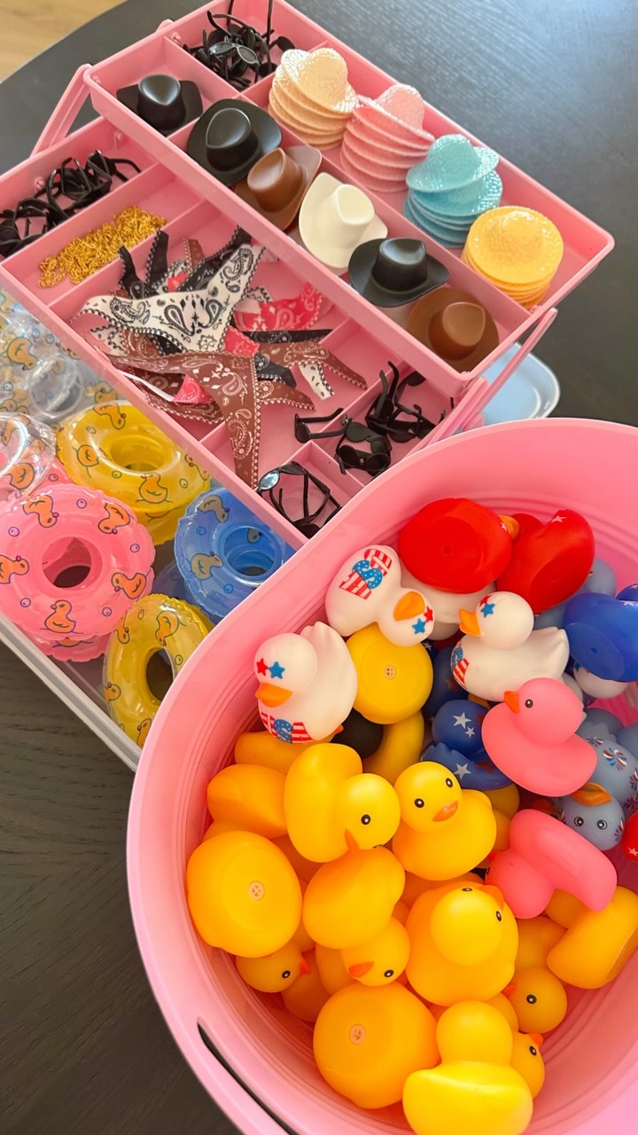 Of course I had to be extra and organize all our duck supplies. ✨ We’re ready to craft up some adorable ducks and spread a little Jeep joy. 🐤💖 #duckduckjeep #jeeplife #jeepducking #craftymom #diy #duckingjeeps #duckedbycraftyglam #organize #craftyglam