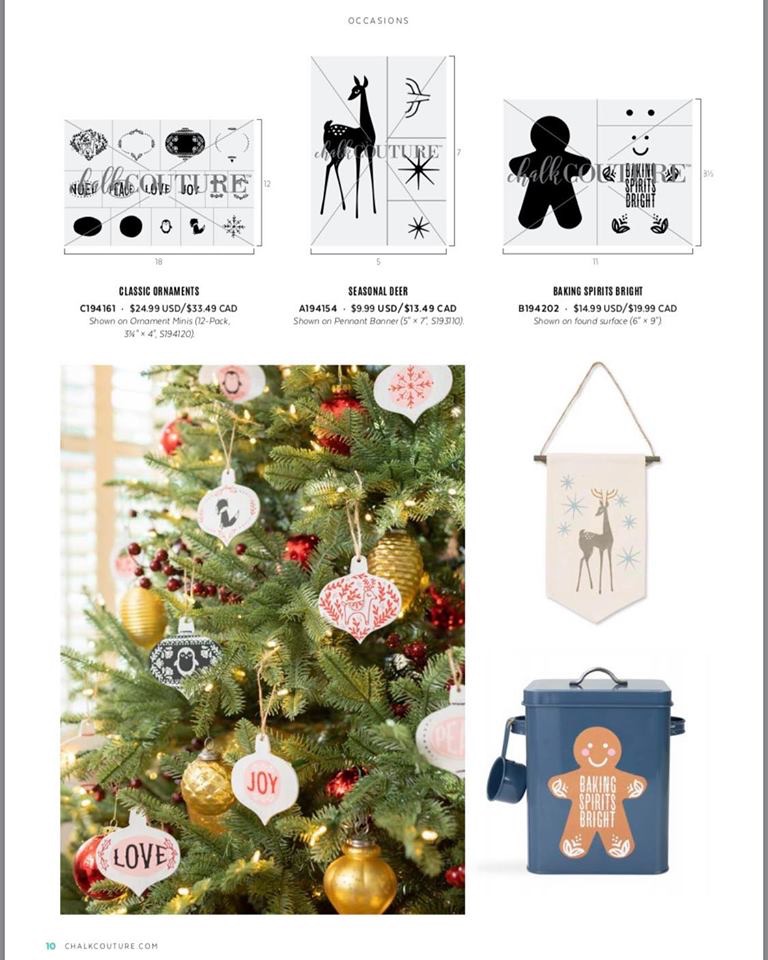 Chalk Couture Christmas Ornaments